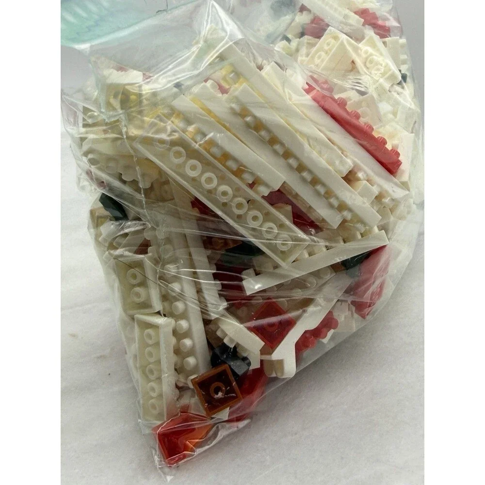 Vintage Christmas Micro Building Blocks Parts Lot Red White Green Mixed Bulk